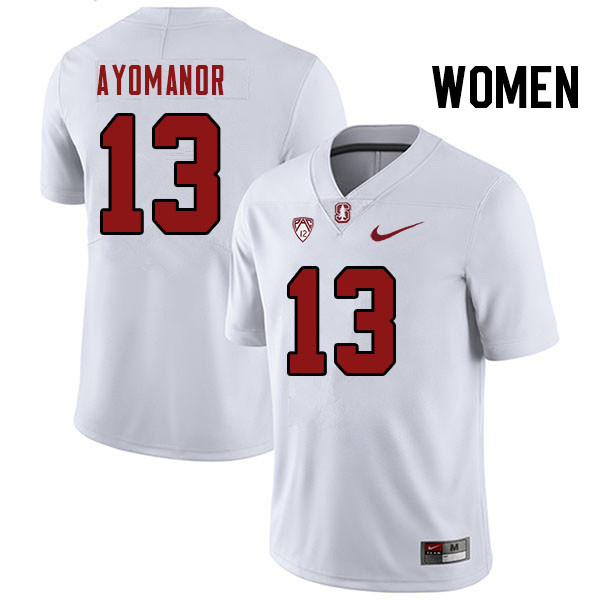Women #13 Elic Ayomanor Stanford Cardinal College Football Jerseys Stitched Sale-White - Click Image to Close